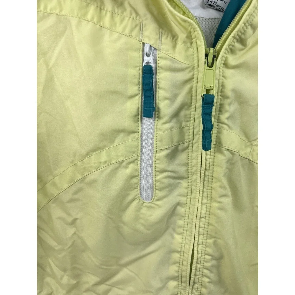 Columbia Windbreaker Youth Girls Size‎ 18/20 Yellow Full Zip With Hood